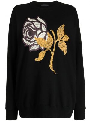 Bluza bawełniana w kwiatki z nadrukiem Undercover czarna