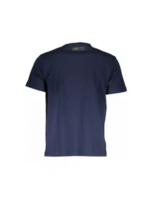 Koszulka bawełniana z nadrukiem Plein Sport niebieska