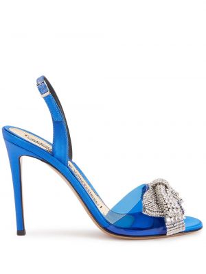 Krištáľové sandále s mašľou Alexandre Vauthier modrá