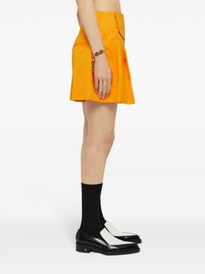 Pliszírozott pamut rövidnadrág Jil Sander narancsszínű