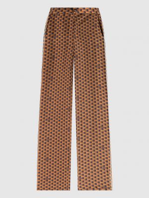 Шелковые брюки с высокой талией Bally коричневые
