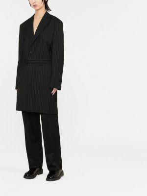 Dryžuotas paltas Mm6 Maison Margiela juoda