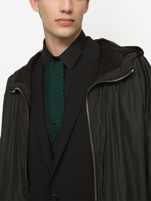 Echarpe en soie à imprimé à motif géométrique Dolce & Gabbana vert