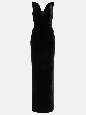Vestido largo de terciopelo‏‏‎ Roland Mouret negro