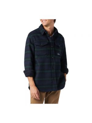 Camisa de lana a cuadros con bolsillos Mc2 Saint Barth azul
