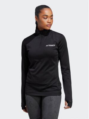 Černá slim fit fleecová mikina na zip Adidas