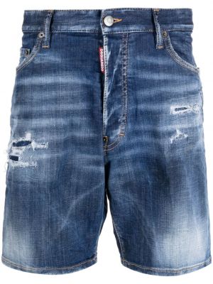 Shorts en jean effet usé Dsquared2 bleu