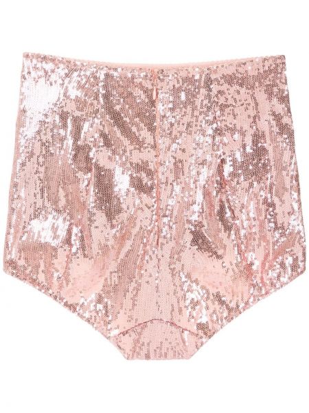 Pantalon culotte brodé à paillettes taille haute Dolce & Gabbana rose