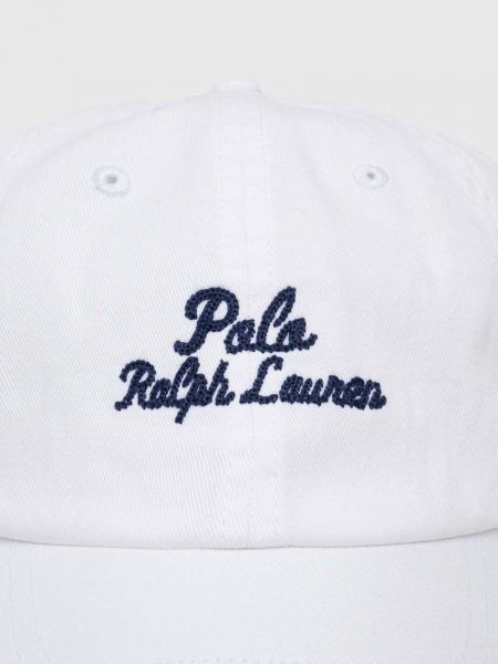 Pamučna kapa Polo Ralph Lauren bijela