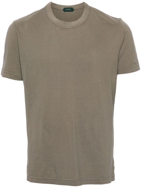 T-shirt en coton col rond Zanone vert