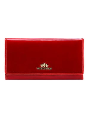 Lakierowany portfel skórzany Wittchen czerwony