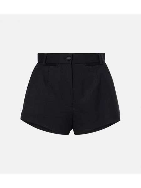 Silke uld højtaljet shorts Dolce&gabbana sort