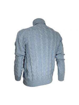 Jersey cuello alto de cachemir de tela jersey con estampado de cachemira Cashmere Company azul