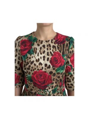 Mini vestido de flores con estampado leopardo Dolce & Gabbana