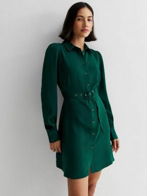 Платье-рубашка New Look зеленое