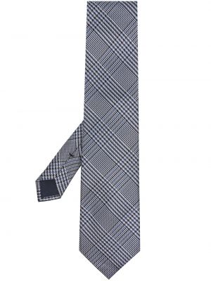 Cravată de mătase în carouri Tom Ford albastru