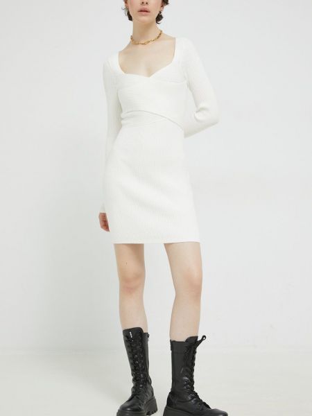 Sukienka mini dopasowana Abercrombie & Fitch biała