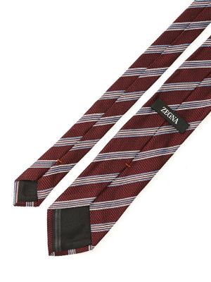Шелковый галстук в полоску Zegna красный