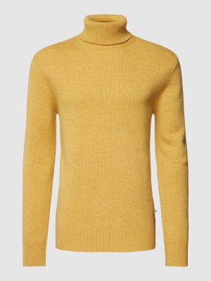 Dzianinowy sweter Minimum żółty