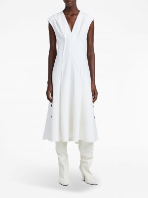 Midi suknele be rankovių v formos iškirpte Proenza Schouler balta