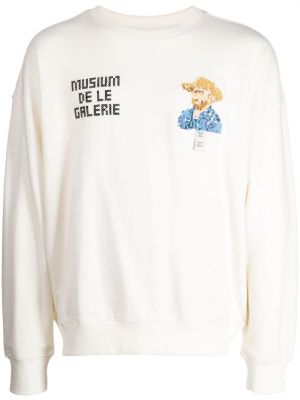 Sweatshirt mit stickerei aus baumwoll Musium Div. weiß