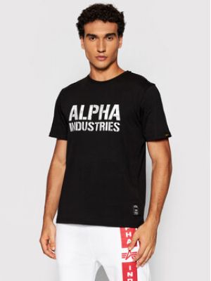 T-shirt à imprimé Alpha Industries noir