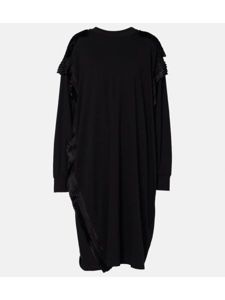 Jersey ruffle bomull dress Mm6 Maison Margiela svart