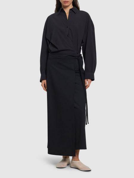 Falda midi de lana Lemaire negro