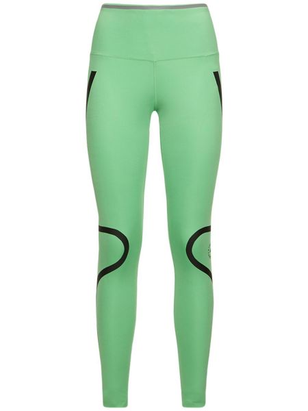 Καλσόν με ψηλή μέση Adidas By Stella Mccartney πράσινο