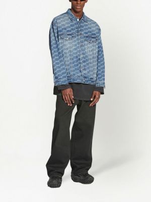 Jeansjacke mit print Balenciaga blau
