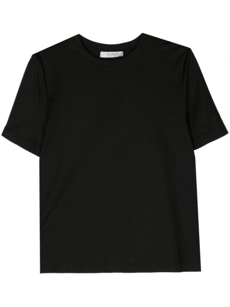 Džerzej tričko s výšivkou Max Mara čierna