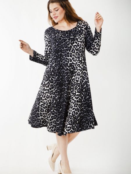 Maksi kleita ar leoparda rakstu ar garām piedurknēm şans