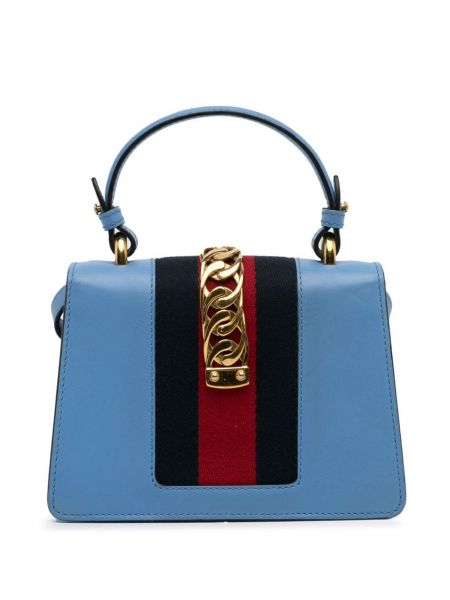 Kožená taška Gucci Pre-owned modrá
