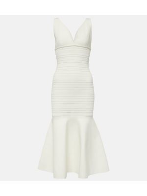 Миди рокля от джърси Victoria Beckham бяло