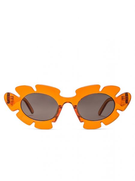 Прозрачные очки солнцезащитные в цветочек Loewe оранжевые