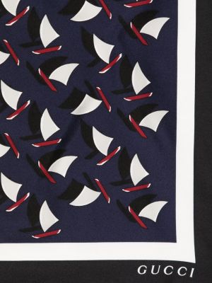 Echarpe en soie à imprimé à motifs abstraits Gucci