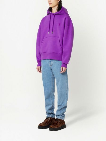 Kokvilnas kapučdžemperis Ami Paris violets