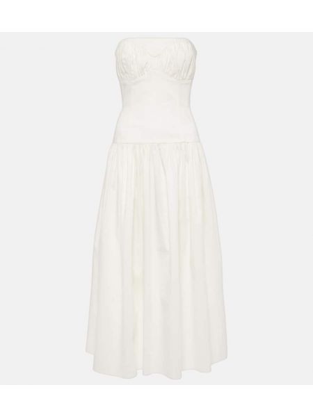 Βαμβακερή μίντι φόρεμα Tove λευκό