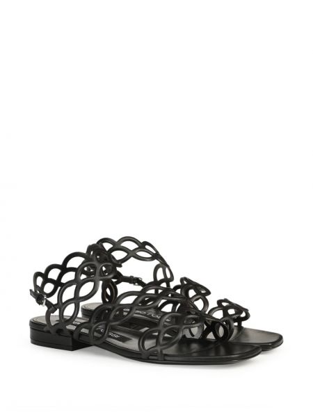 Kožené sandály Sergio Rossi černé