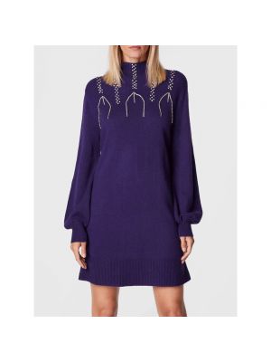 Mini vestido con bordado de lana Actitude violeta