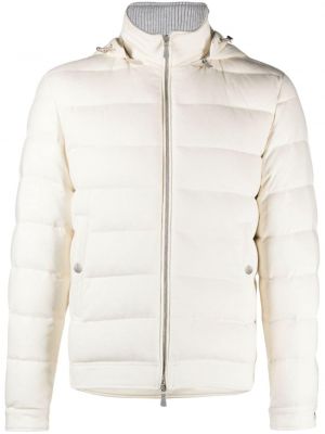 Pernata jakna s kapuljačom Eleventy bijela