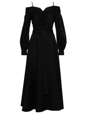 Sukienka midi bawełniana koronkowa Gabriela Hearst czarna