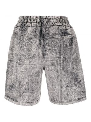 Shorts de sport en coton à imprimé Mauna Kea noir