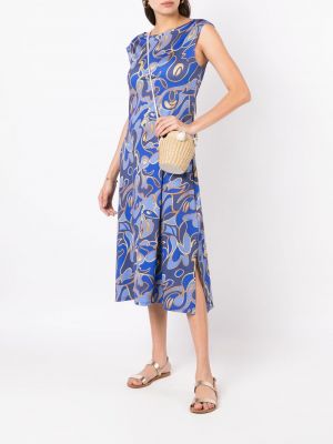 Šaty s potiskem s lodičkovým výstřihem Lygia & Nanny modré