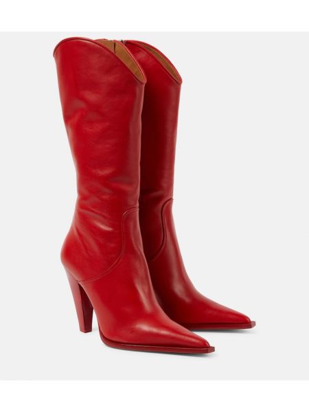 Iš natūralios odos guminiai batai Paris Texas raudona