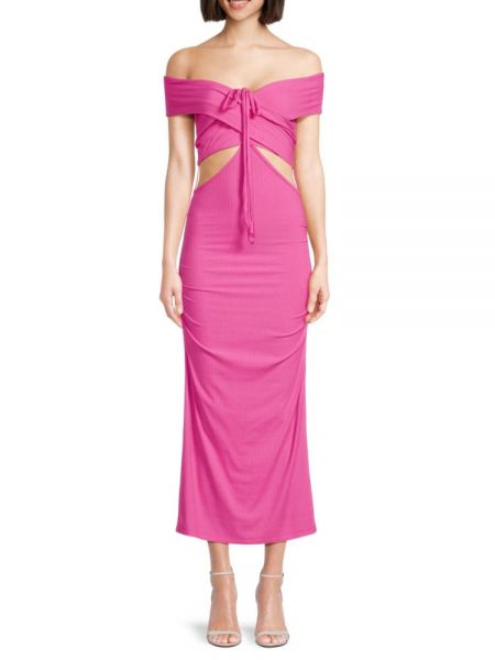Платье миди с открытыми плечами Akain Jonathan Simkhai розовый