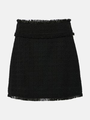 Mini spódniczka wełniana tweedowa Dolce&gabbana czarna