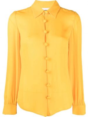 Копринена риза с копчета Moschino жълто