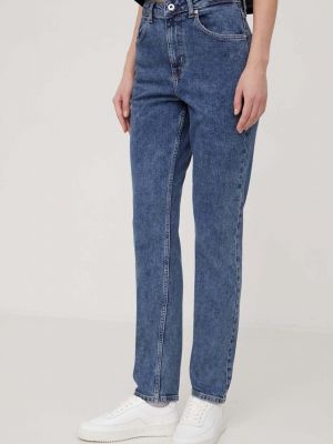 Džíny s vysokým pasem Karl Lagerfeld Jeans modré