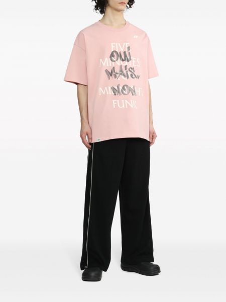 T-shirt avec imprimé slogan en coton à imprimé Five Cm rose
